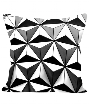 3D Grey Triangle Pattern Cushion